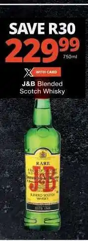 Checkers J&B Blended Scotch Whisky offer