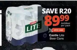 Checkers Castle Lite Beer Cans offer