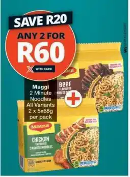 Checkers MAGGI 2 MINUTE NOODLES offer