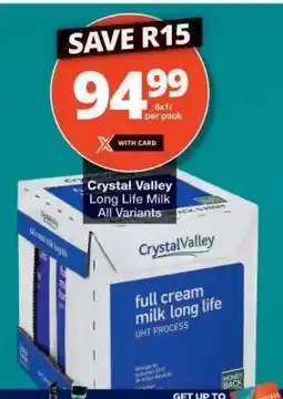Checkers CRYSTAL VALLEY LONG LIFE MILK offer