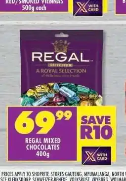 Shoprite REGAL MIXED CHOCOLATES 400g offer