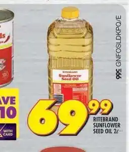 Shoprite Ritebrand Sunflower Seed Oil 2â„“ offer