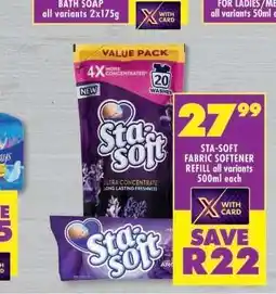 Shoprite STA-SOFT FABRIC SOFTENER REFILL all variants 500ml each offer