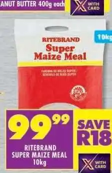Shoprite Ritebrand Super Maize Meal 10kg offer