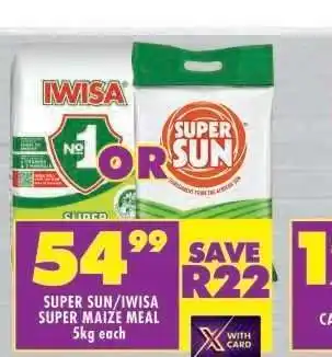 Shoprite SUPER SUN/IWISA SUPER MAIZE MEAL offer