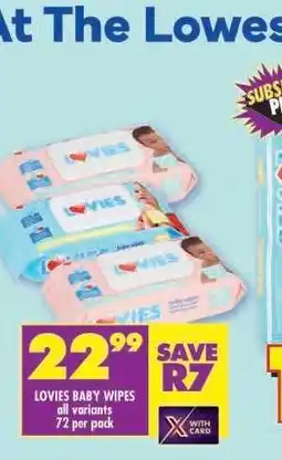Shoprite LOVIES BABY WIPES offer