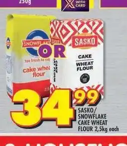 Shoprite Sasko/Snowflake Cake Wheat Flour 2,5kg offer