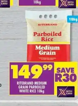 Shoprite RITEBRAND MEDIUM GRAIN PARBOILED WHITE RICE 10kg offer