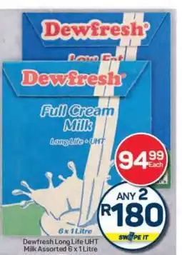 Pick n Pay Hypermarket Dewfresh Long Life UHT Milk Assorted 6 x 1 Litre offer