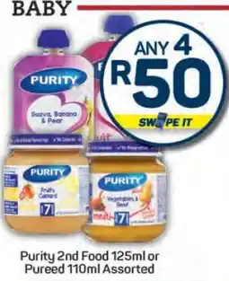 Pick n Pay Hypermarket Purity 2nd Food 125ml or Pureed 110ml Assorted offer