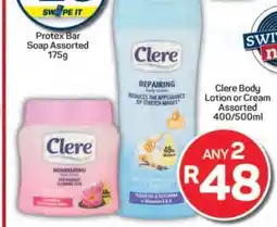 Pick n Pay Hypermarket Clere Body Lotion or Cream Assorted offer