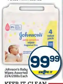 Pick n Pay Hypermarket Johnson's Baby Wipes Assorted offer