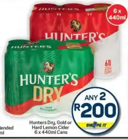 Pick n Pay Hypermarket Hunter's Dry, Gold or Hard Lemon Cider offer