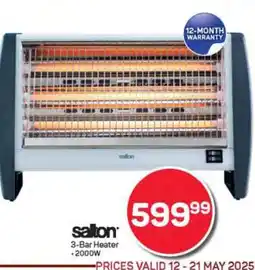 Pick n Pay Hypermarket Salton 3 Bar Heater offer