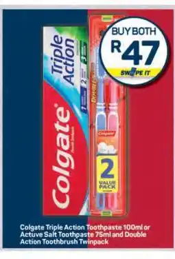 Pick n Pay Hypermarket Colgate Triple Action Toothpaste and Double Action Toothbrush Twinpack offer