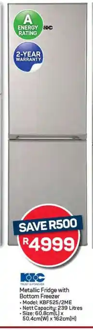 Pick n Pay Hypermarket Metallic Fridge with Bottom Freezer offer