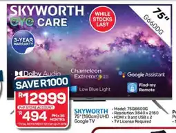 Pick n Pay Hypermarket Skyworth 75 UHD Google TV offer