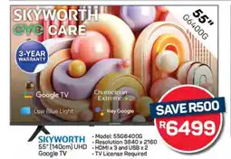 Pick n Pay Hypermarket Skyworth 55 UHD Google TV offer