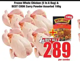 Boxer Frozen Whole Chicken (5 In A Bag) & BEST COOK Curry Powder Assorted 100g offer