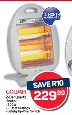 Pick n Pay Hypermarket GOLDAIR 2-Bar Quartz Heater offer