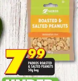 Shoprite PADKOS ROASTED & SALTED PEANUTS 50g bag offer