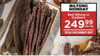 Food Lover's Market Beef Biltong or Droewors offer