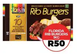 1UP Florida rib burgers offer