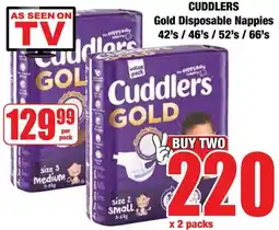 Boxer Superstores CUDDLERS Gold Disposable Nappies offer