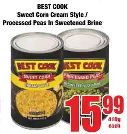 Boxer Superstores BEST COOK Sweet Corn Cream Style/ Processed Peas In Sweetened Brine offer