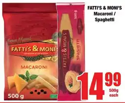 Boxer Superstores FATTI'S & MONI'S Macaroni/ Spaghetti offer