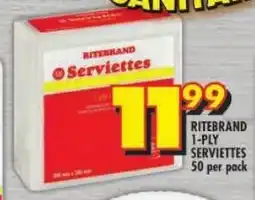 Shoprite Ritebrand 1-ply serviettes offer
