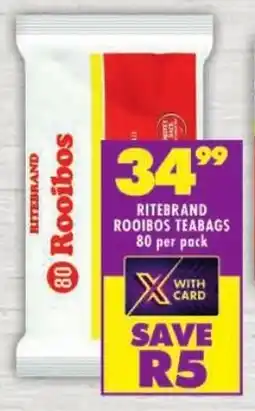 Shoprite Ritebrand rooibos teabags offer