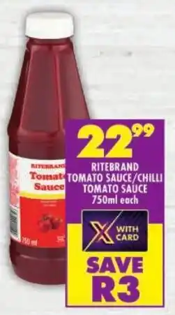 Shoprite Ritebrand tomato sauce/chilli tomato sauce offer