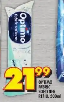 Shoprite Optimo fabric softener refill offer