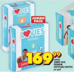 Shoprite Lovies jumbo pack premium disposable nappies offer