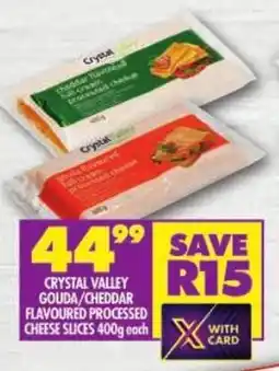 Shoprite Crystal valley gouda/cheddar flavoured processed cheese slices offer