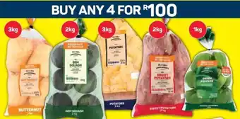 Pick n Pay Butternut 3kg, Gem Squash 2kg, Potatoes 3kg, Sweet Potatoes 2kg, Green Peppers  1kg offer