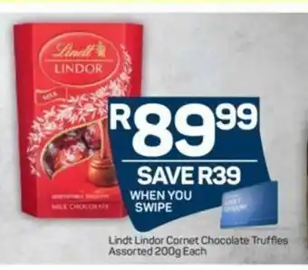 Pick n Pay Lindt Lindor Cornet Chocolate Truffles Asstd 200g offer
