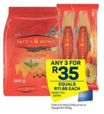 Pick n Pay Fatti's & Moni's Macaroni or Spaghetti 500g offer