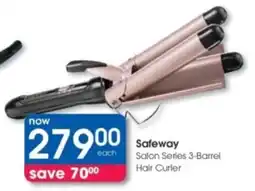 Clicks Safeway Salon Series 3-Barrel Hair Curler offer