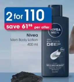 Clicks Nivea Men Body Lotion offer