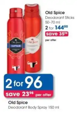 Clicks Old Spice Deodorant Body Spray offer