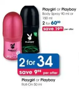 Clicks Playgirl or Playboy Roll-On offer