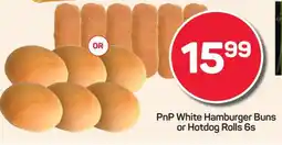 Pick n Pay Hypermarket PnP White Hamburger Buns or Hotdog Rolls 6s offer
