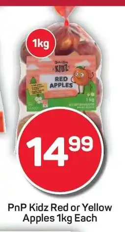 Pick n Pay PnP Kidz Red or Yellow Apples 1kg Each offer