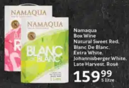 Oxford Freshmarket Namaqua Box Wine Natural Sweet Red, Blanc De Blanc, Extra White, Johannisberger White, Late Harvest, Rosé offer