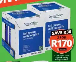Checkers Crystal Valley Long Life Milk offer