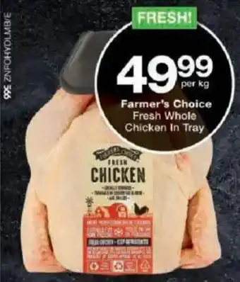 Checkers Farmer's Choice Fresh Whole Chicken In Tray offer
