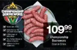 Checkers Championship Boerewors Boerie Bites offer