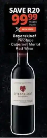 Checkers Beyerskloof Pinotage Cabernet Merlot Red Wine offer